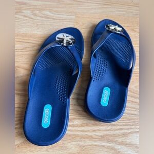 Oka-B Navy Blue Starfish Flip Flops - Size ML